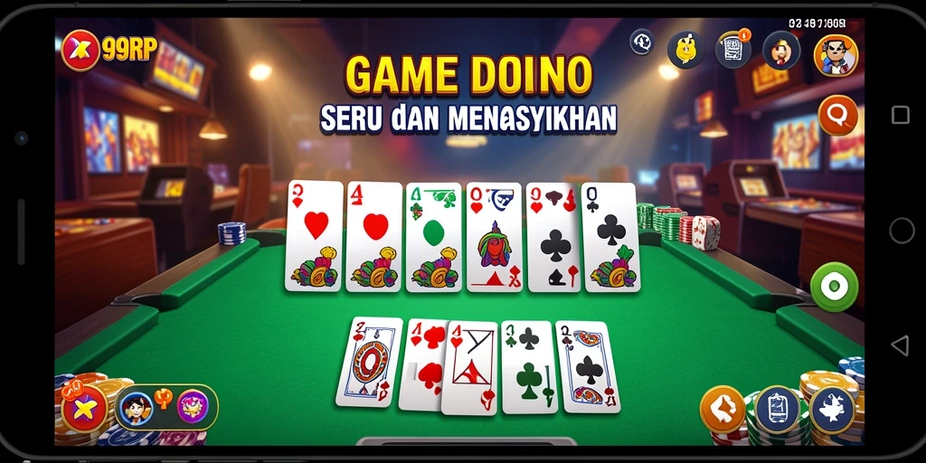Screenshot gameplay seru di 99RP yang menggambarkan pertandingan Domino.