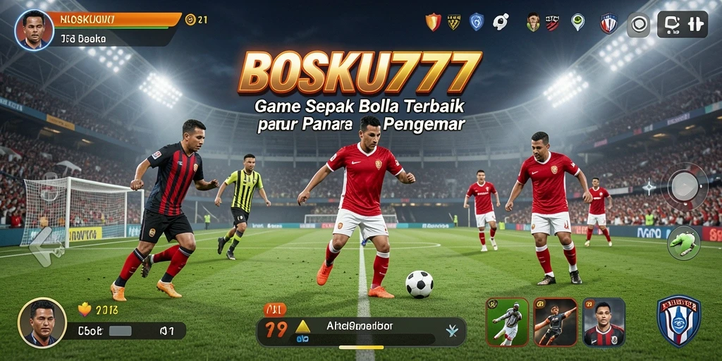 Tampilan gameplay BOSKU777 yang menarik dan penuh aksi sepak bola.