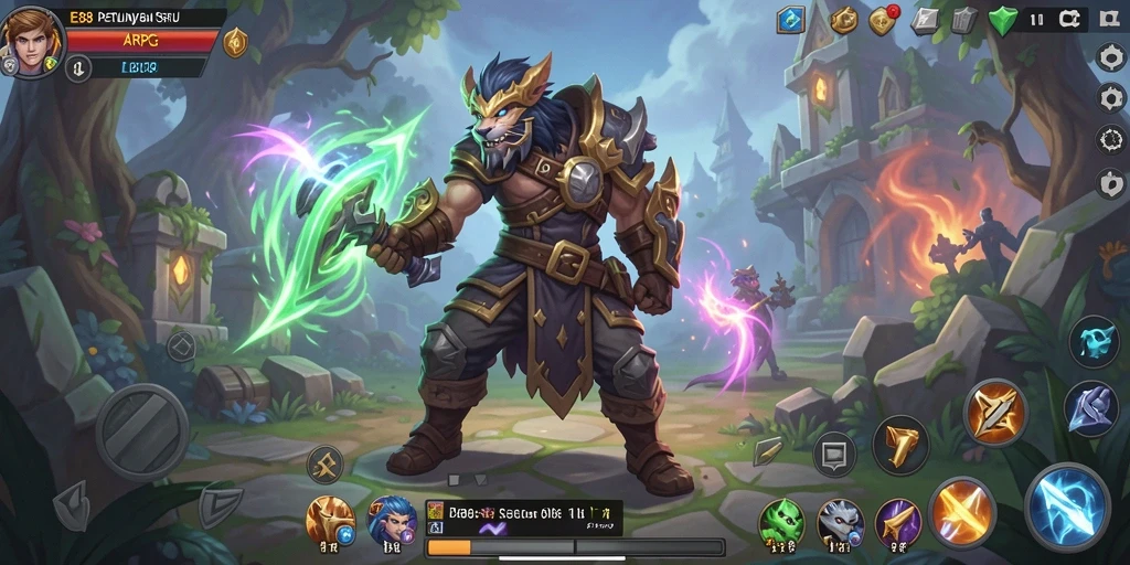 Tampilan penuh aksi dan petualangan dalam E88 di gameplay ARPG.