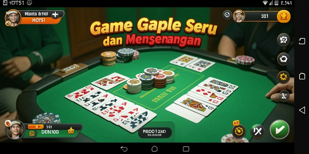 Visual gameplay HOT51 yang menarik saat bermain Gaple.