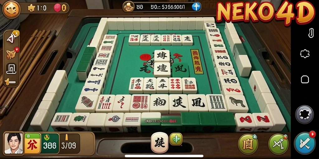 Tampilan gameplay Mahjong yang seru dan interaktif di NEKO4D.