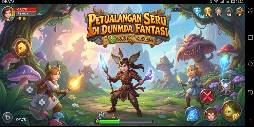 Screenshot ORA78 menampilkan aksi seru dalam petualangan dunia fantasi.