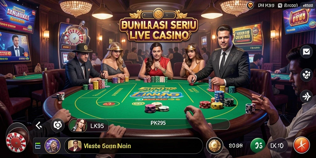 Tampilan gameplay Live Casino PK95 yang menggembirakan dan interaktif.