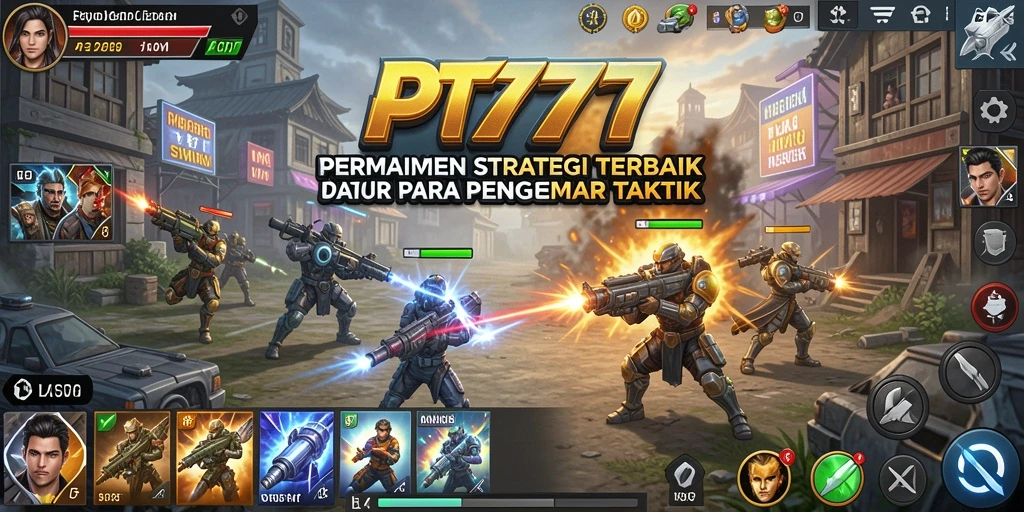 Tampilan gameplay PT777 dengan aksi strategi yang mendebarkan.