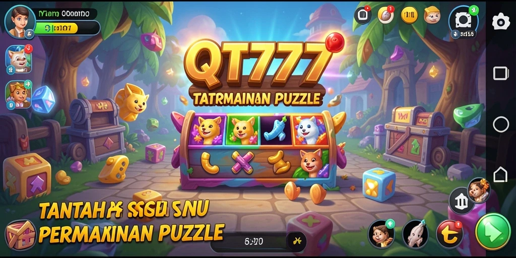 Tampilan gameplay seru di QT777 dengan tantangan Puzzle.