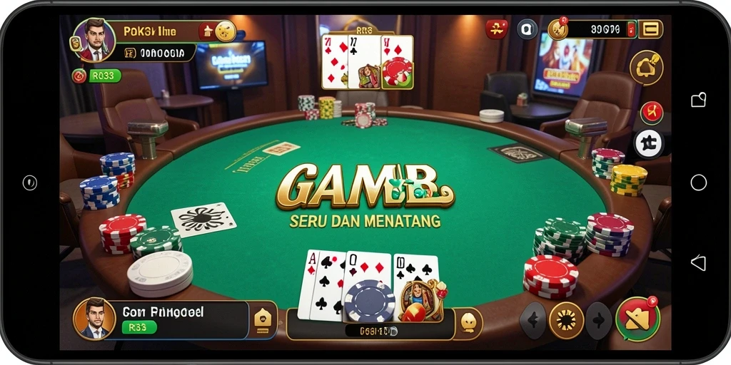 Tampilan gameplay Poker RR33 yang seru dan mendebarkan.