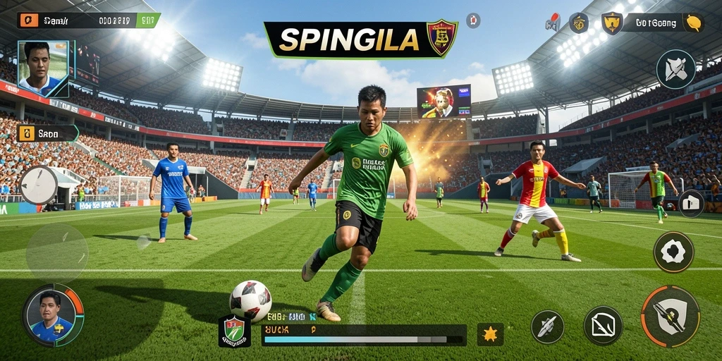 Tampilan gameplay SPINGILA yang mendebarkan dan seru.