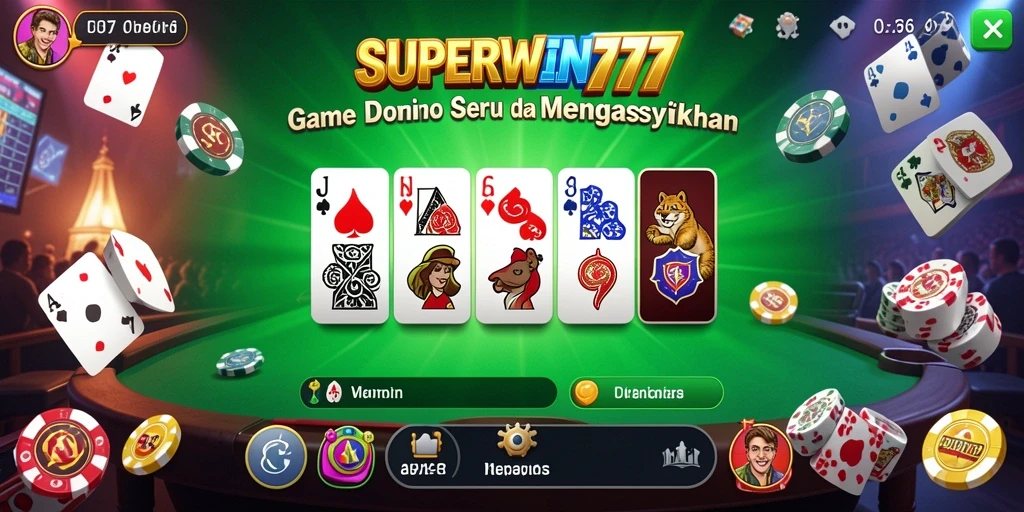 Tampilan screenshot SUPERWIN777 menampilkan gameplay seru dalam permainan Domino.